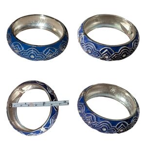 Tommy Bahama Elegant Blue and Silver Bangle Bracelet